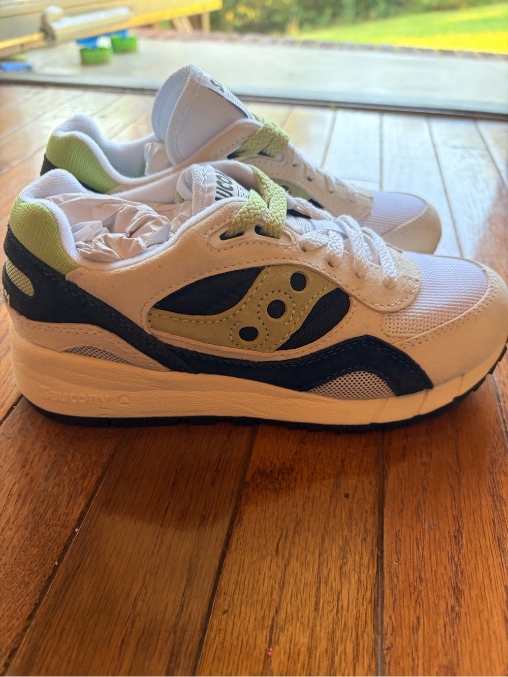 Saucony Kids White Navy & Light Green Sneakers